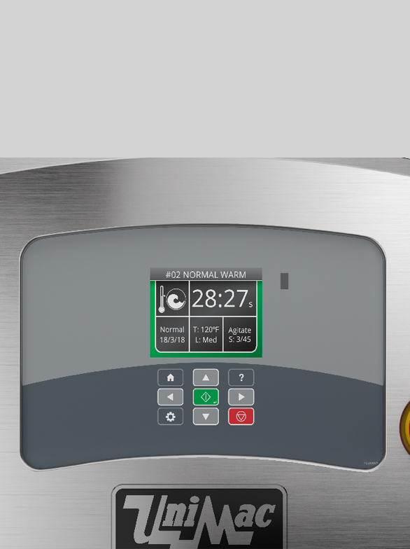 UniMac industrial washer control panel